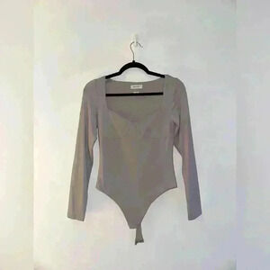 Babaton Contour Lange Longsleeve Sweetheart Bodysuit in Purple/Gray, Never worn